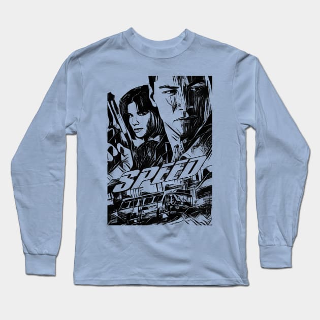 speed movie Long Sleeve T-Shirt by RetroScribbles